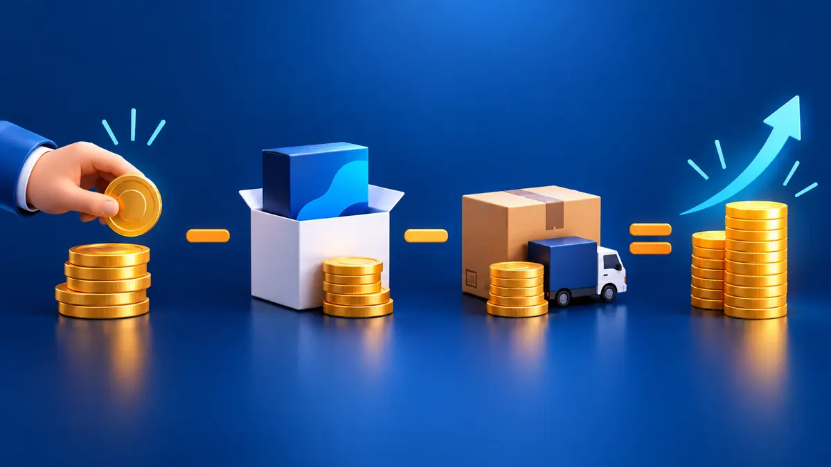 Composição do lucro: venda, custo do produto, despesas e resultado