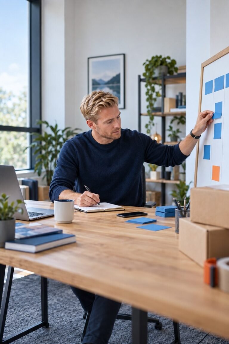 Empreendedor planejando metas e ações de vendas